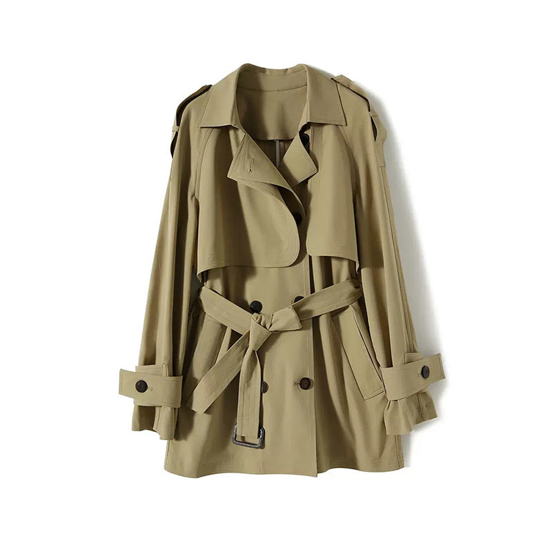 Manteau de trench utilitaire double couche contemporain pour femmes Chic und Stil
