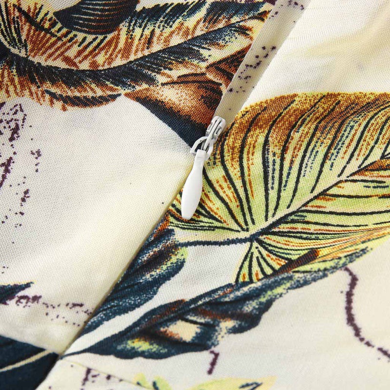 Robe maxi à fente haute imprimé tropical pour femmes Chic und Stil