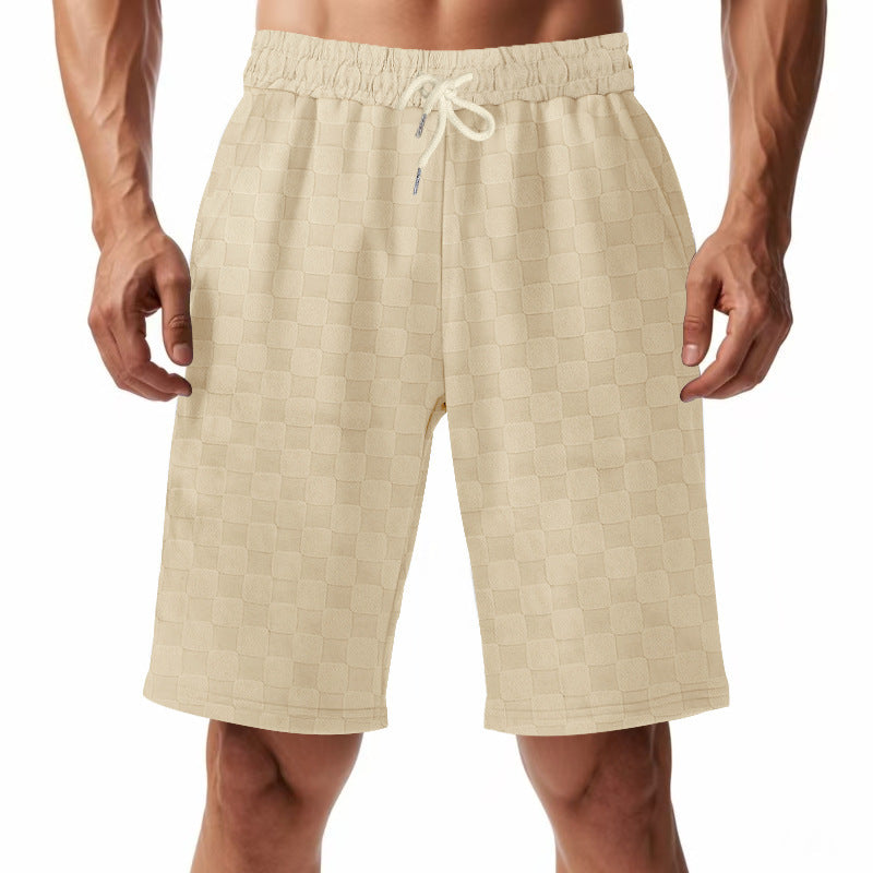 Shorts de plage décontractés pour hommes avec taille élastique et motif à carreaux moderne Chic und Stil