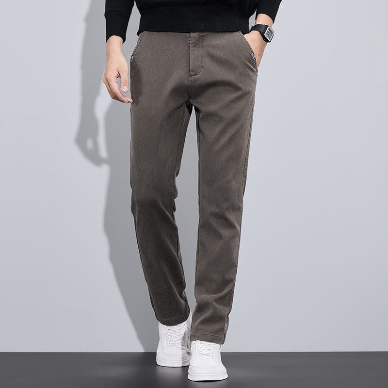 Elegant chino pants for men with slim-fit cut and versatile pockets Chic and Style