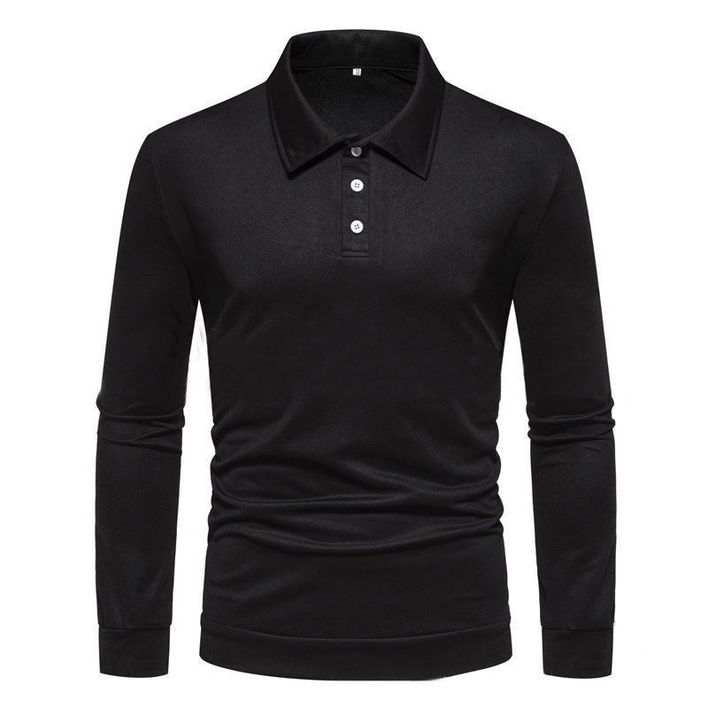 Chemise polo à manches longues pour hommes en tissu respirant avec des détails de boutons modernes Chic und Stil