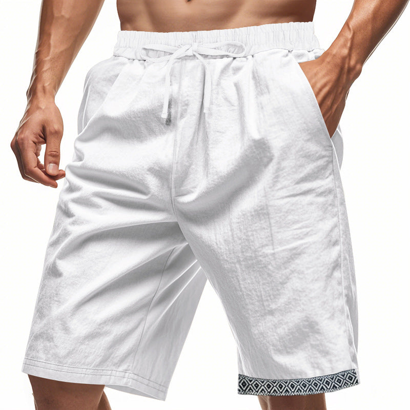 Shorts de plage décontractés pour hommes avec taille élastique et ourlet décoratif Chic und Stil