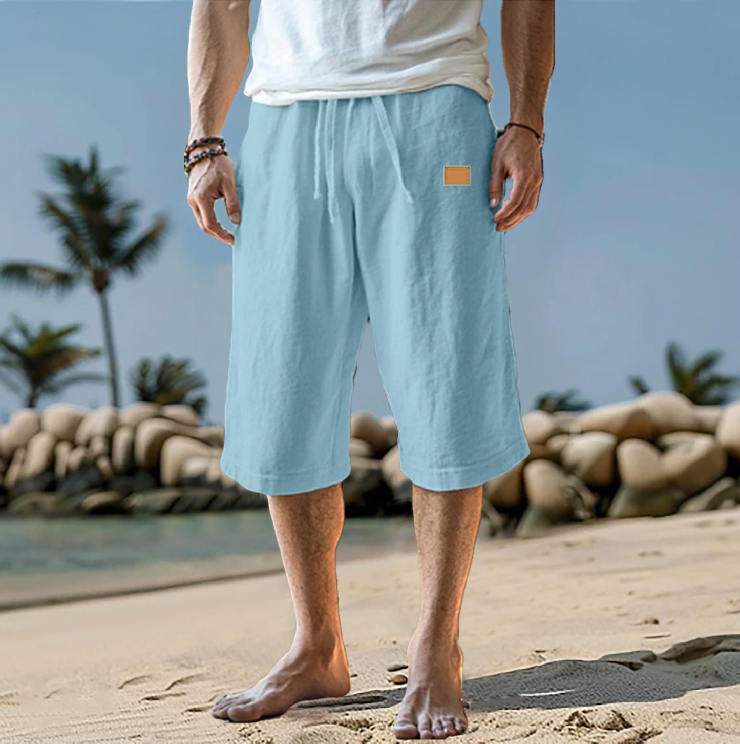 Pantalons décontractés pour hommes avec taille élastique et poches latérales pratiques Chic und Stil