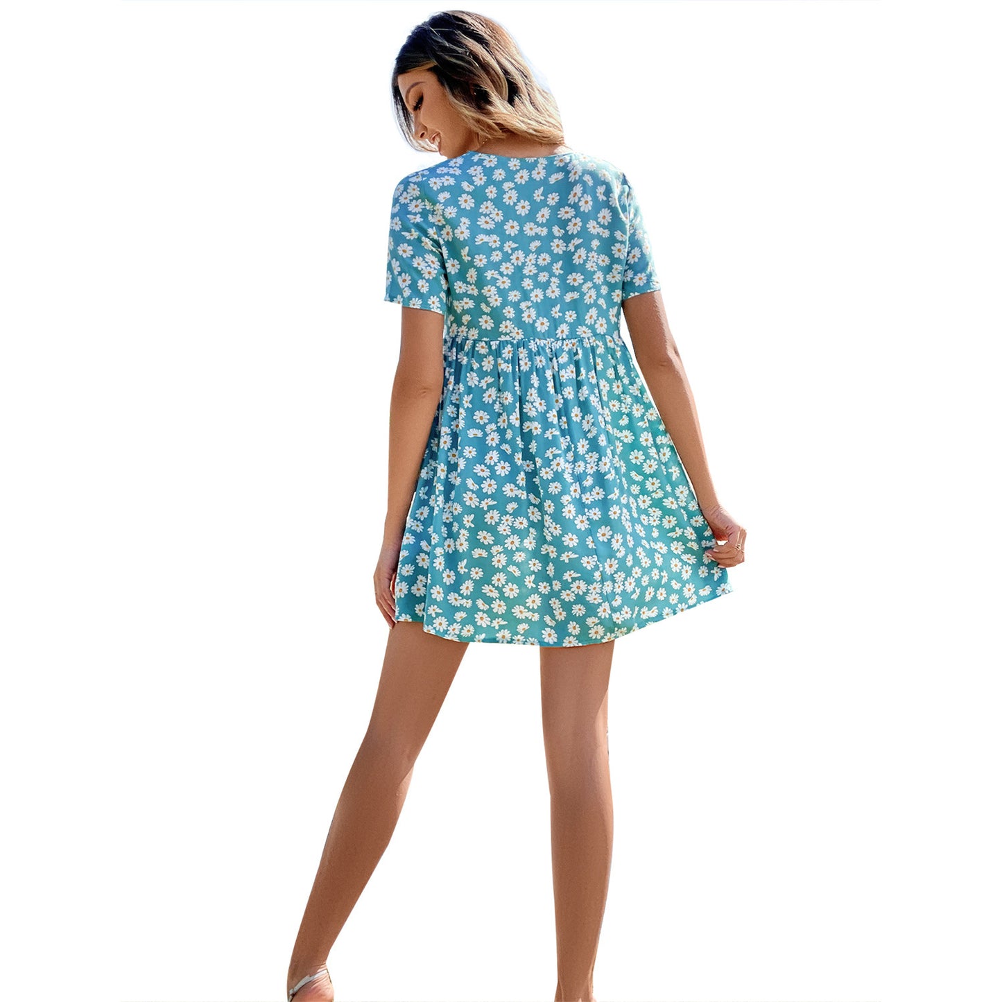 Robe à fleurs pour femmes avec détails de boutons et coupe décontractée Chic und Stil