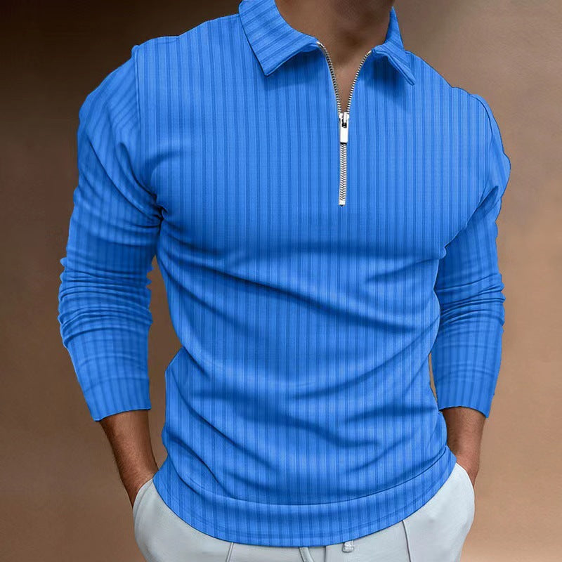 Polo à manches longues pour hommes avec fermeture éclair à la mode Chic und Stil