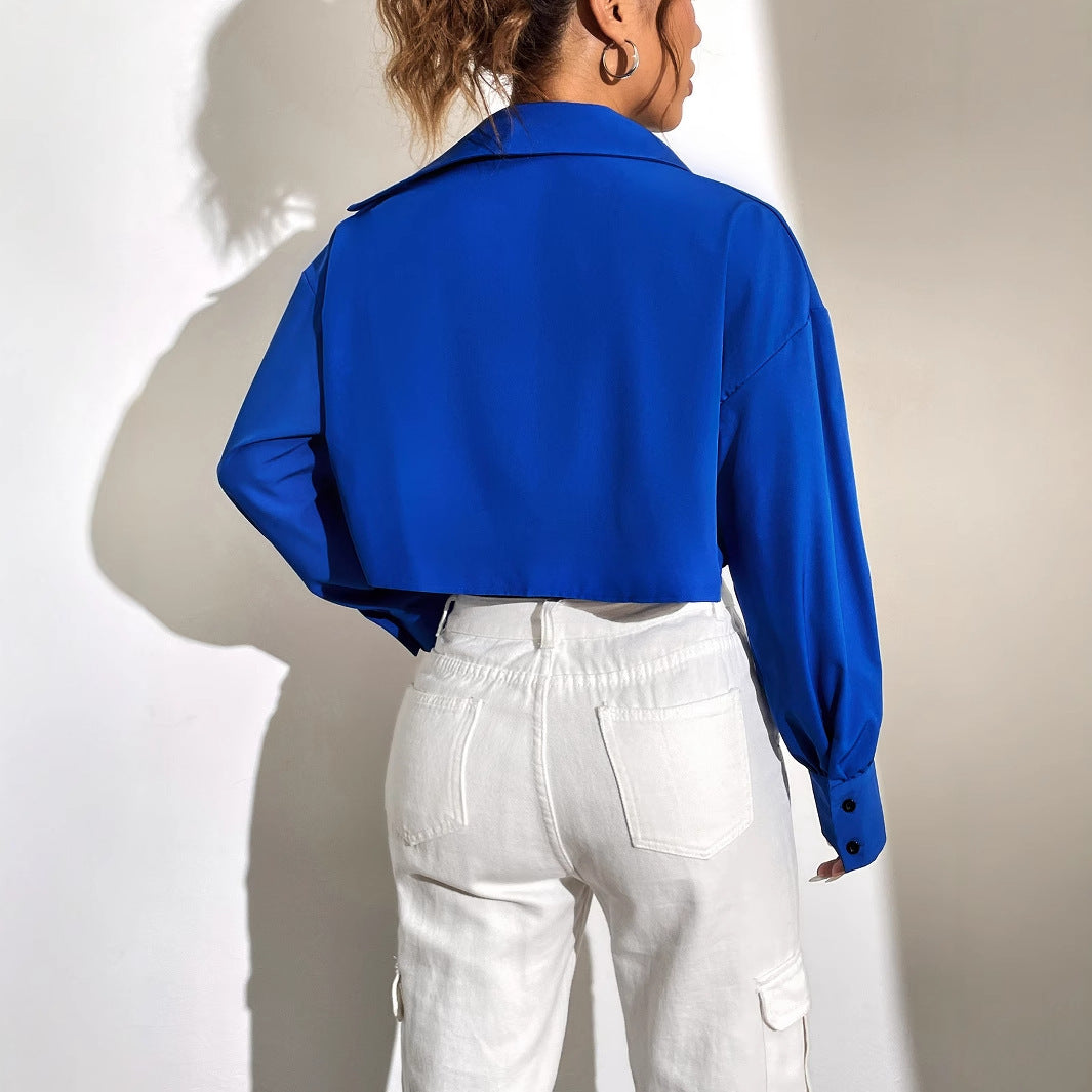 Vêtements pour femmes veste chemise cropped avec coupe décontractée et boutons élégants Chic und Stil