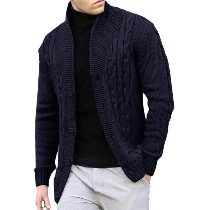 Cardigan pour homme avec motif en cable et col châle Chic und Stil
