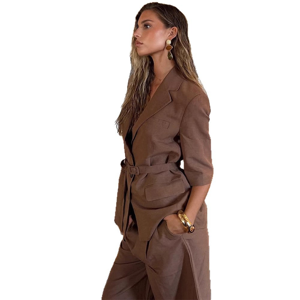 Blazer élégant pour femmes avec ceinture Chic und Stil