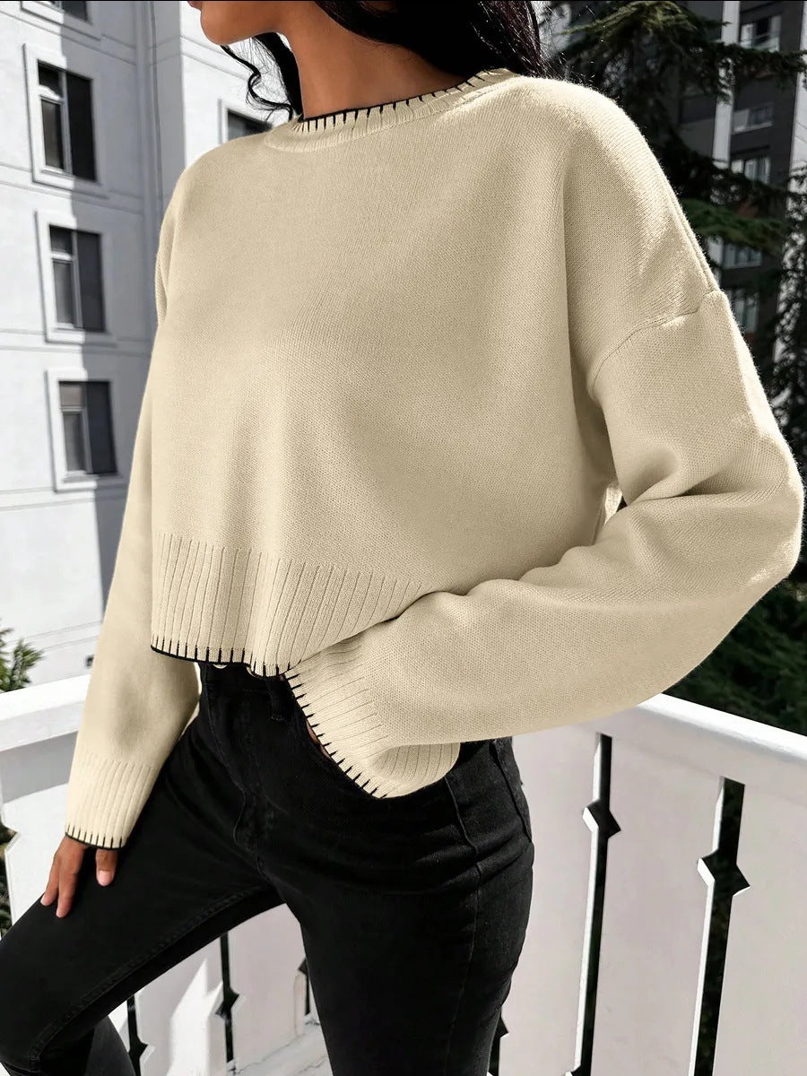 Pull en maille cropped pour femmes avec une fine structure côtelée et une coupe décontractée Chic und Stil