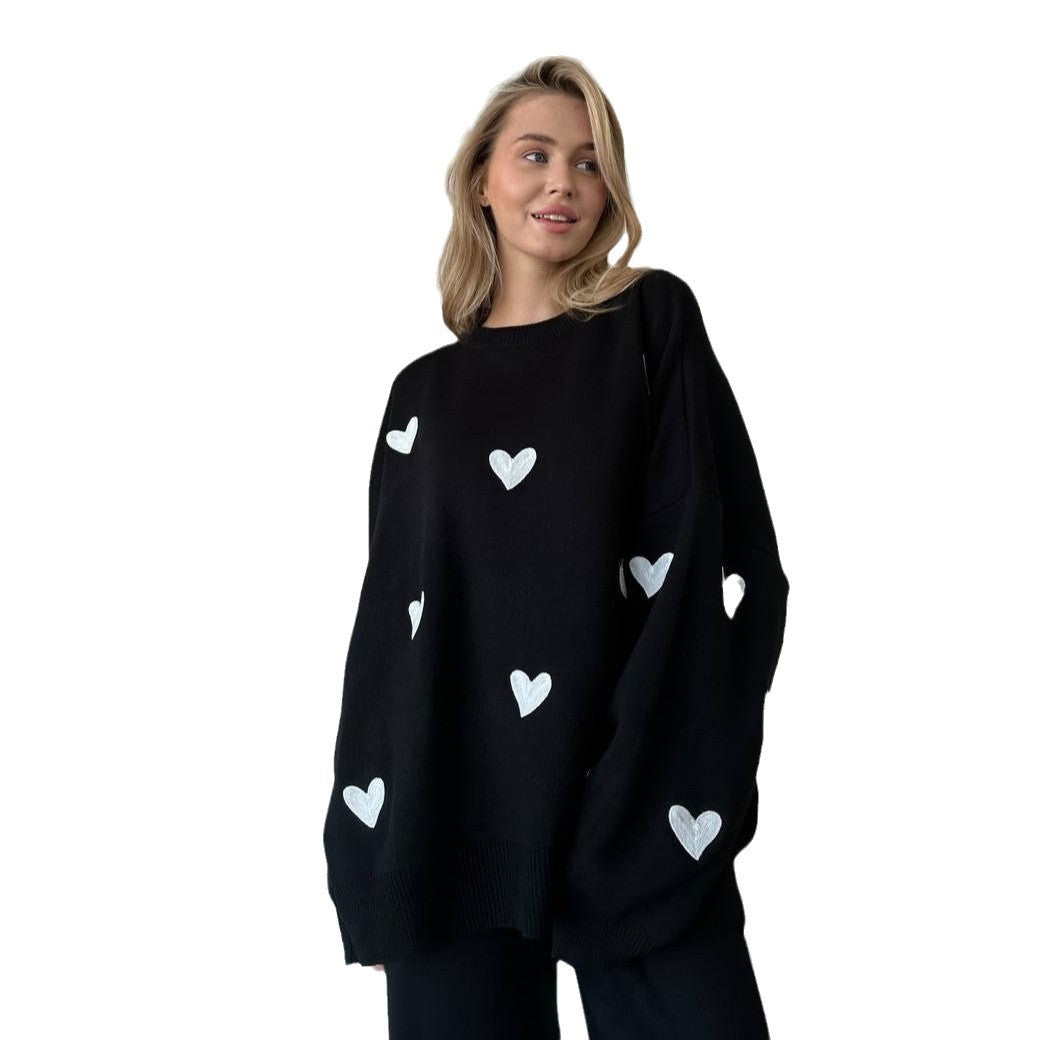 Pull oversized pour femmes avec motif cœur Chic und Stil