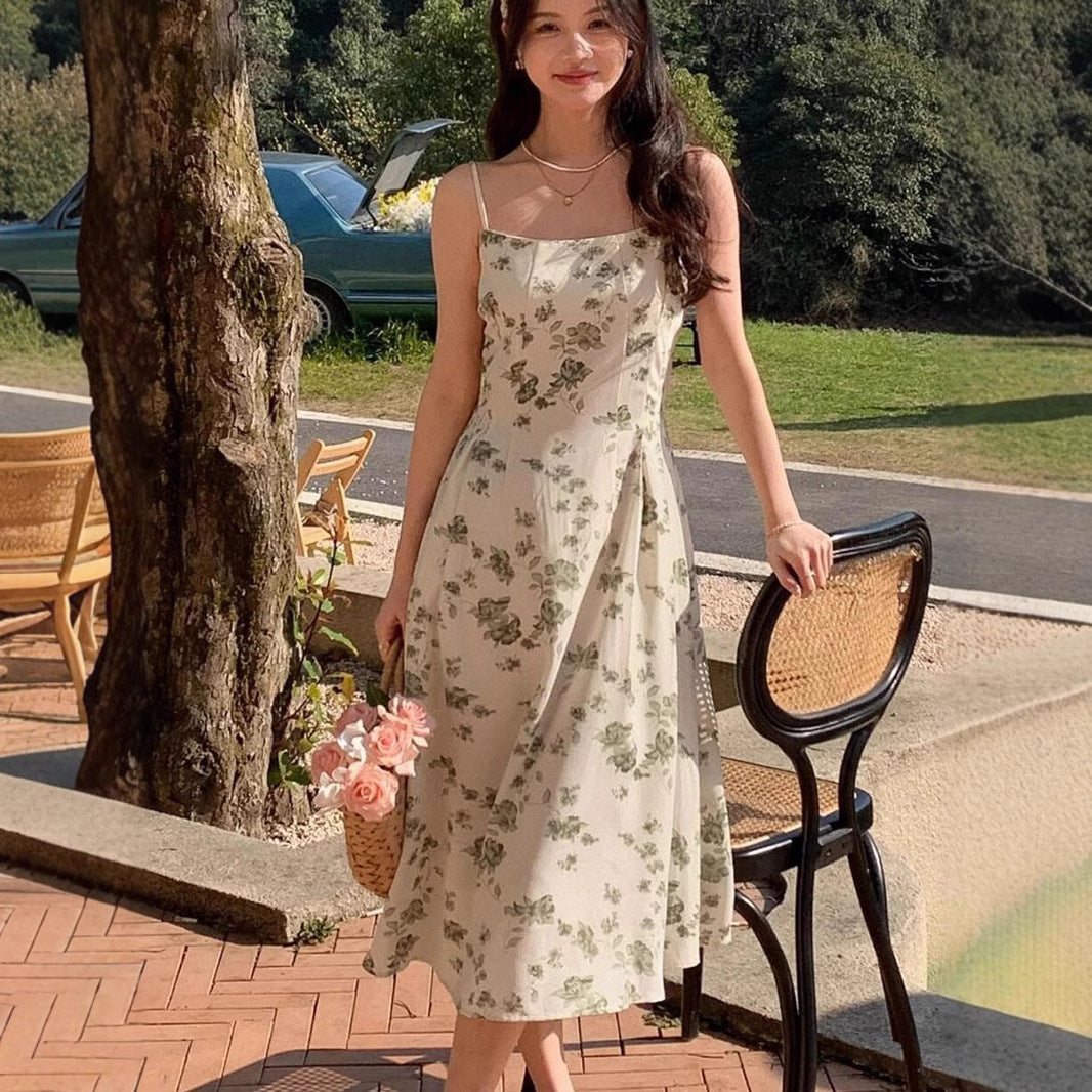 Robe midi A-ligne à fleurs pour femmes Chic und Stil