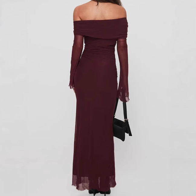 Robe maxi sans manches pour femmes avec détails en dentelle et design sans épaules Chic und Stil