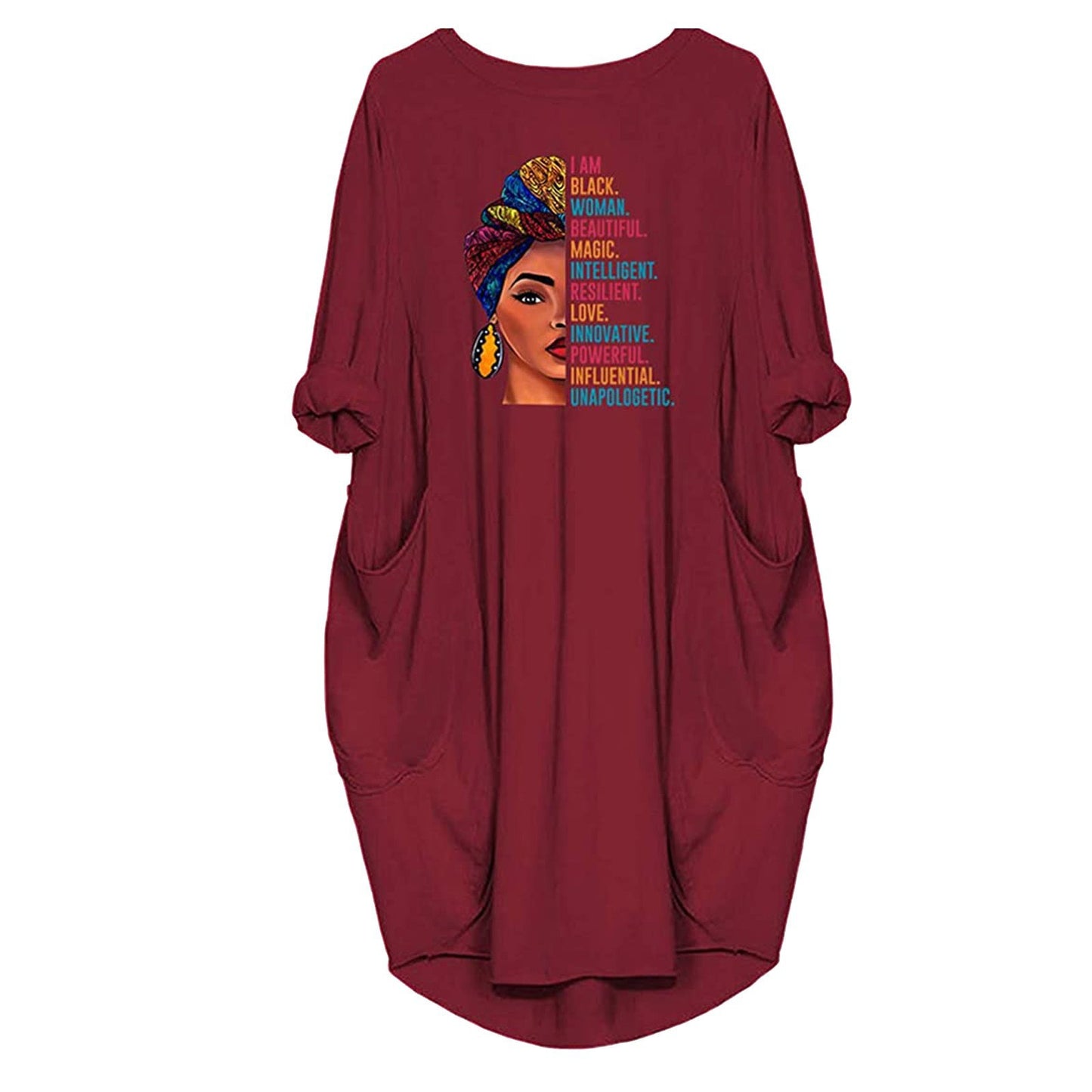 Robe pour femme avec une coupe décontractée et un motif créatif et des poches pratiques Chic und Stil