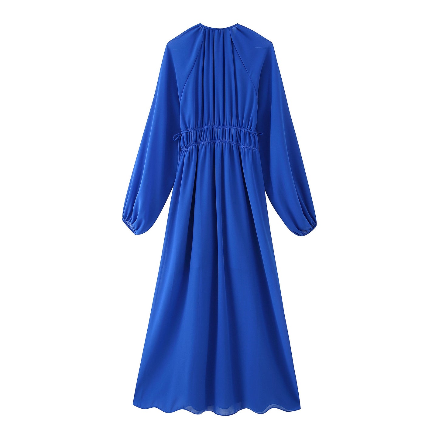Robe maxi femme avec un élégant effet drapé et des volants féminins Chic und Stil