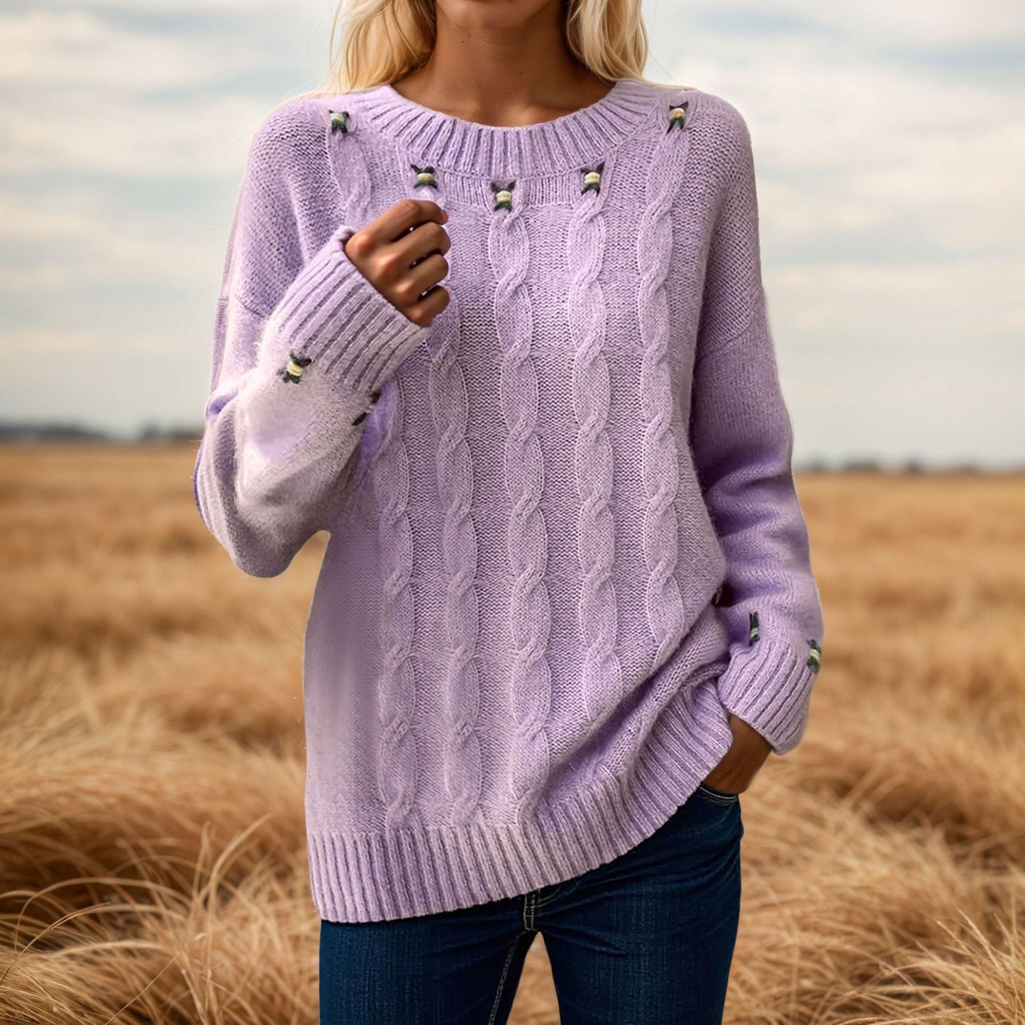 Pull en tricot pour femmes avec coupe décontractée et détails exquis Chic und Stil