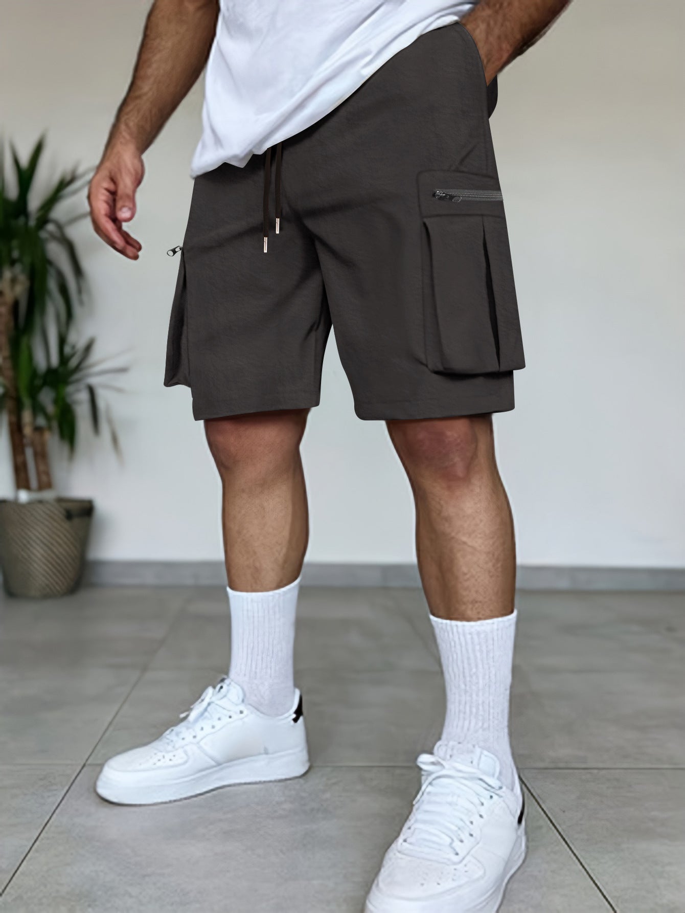 Shorts cargo utilitaires pour hommes avec poches à fermeture éclair Chic und Stil