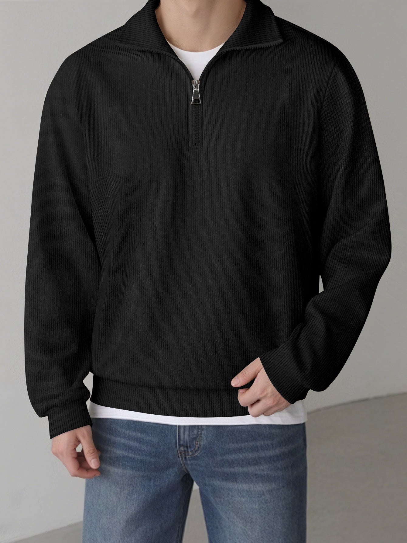 Casual pullover for men with half zipper Chic and Style