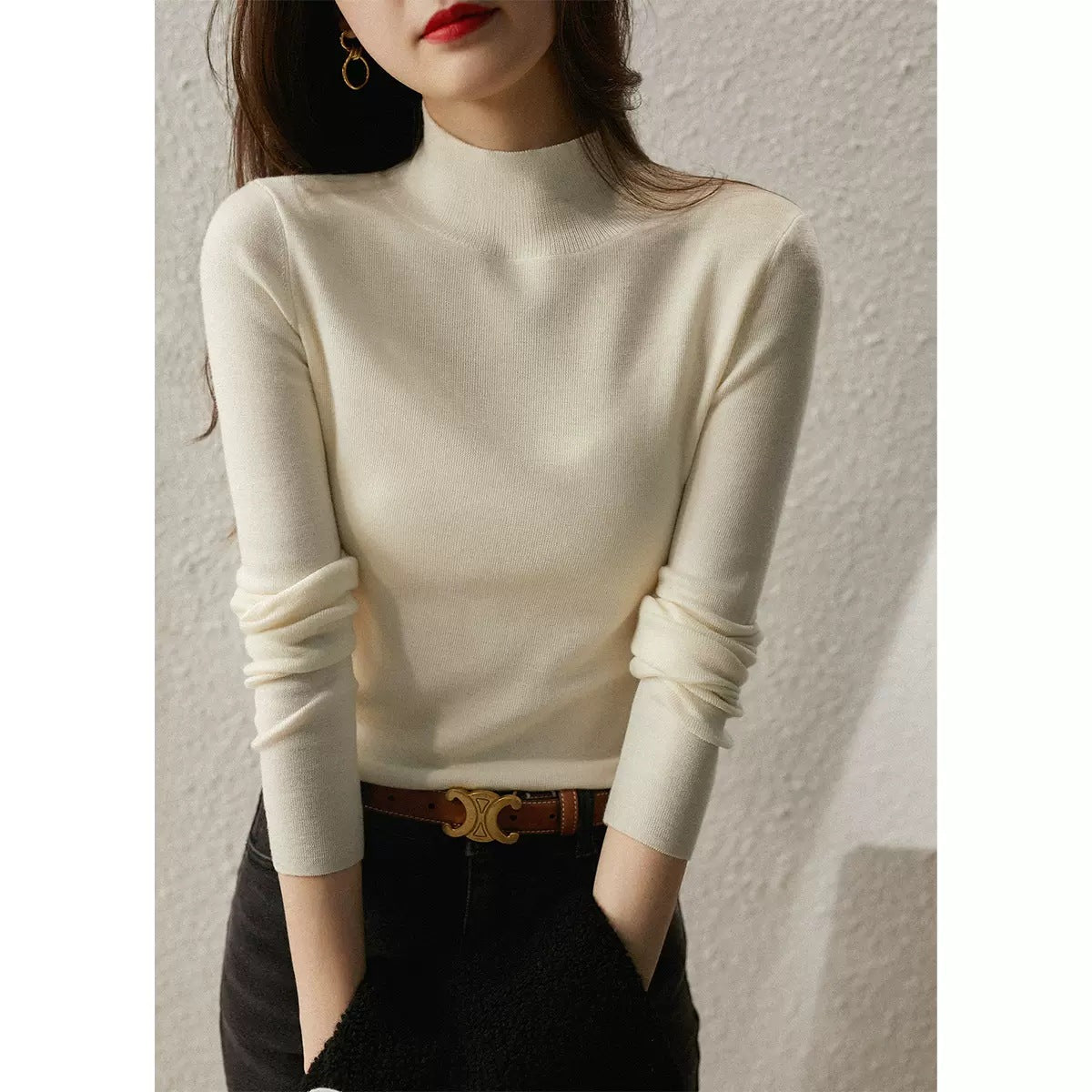 Haut ajusté à col montant pour femme Chic und Stil