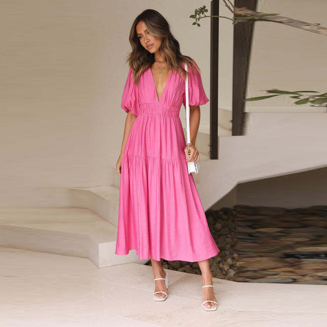 Robe maxi bohème à volants pour femmes Chic und Stil