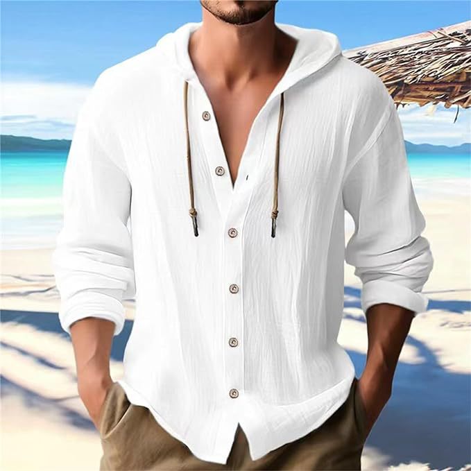 Chemise à capuche pour hommes avec patte de boutonnage Chic und Stil