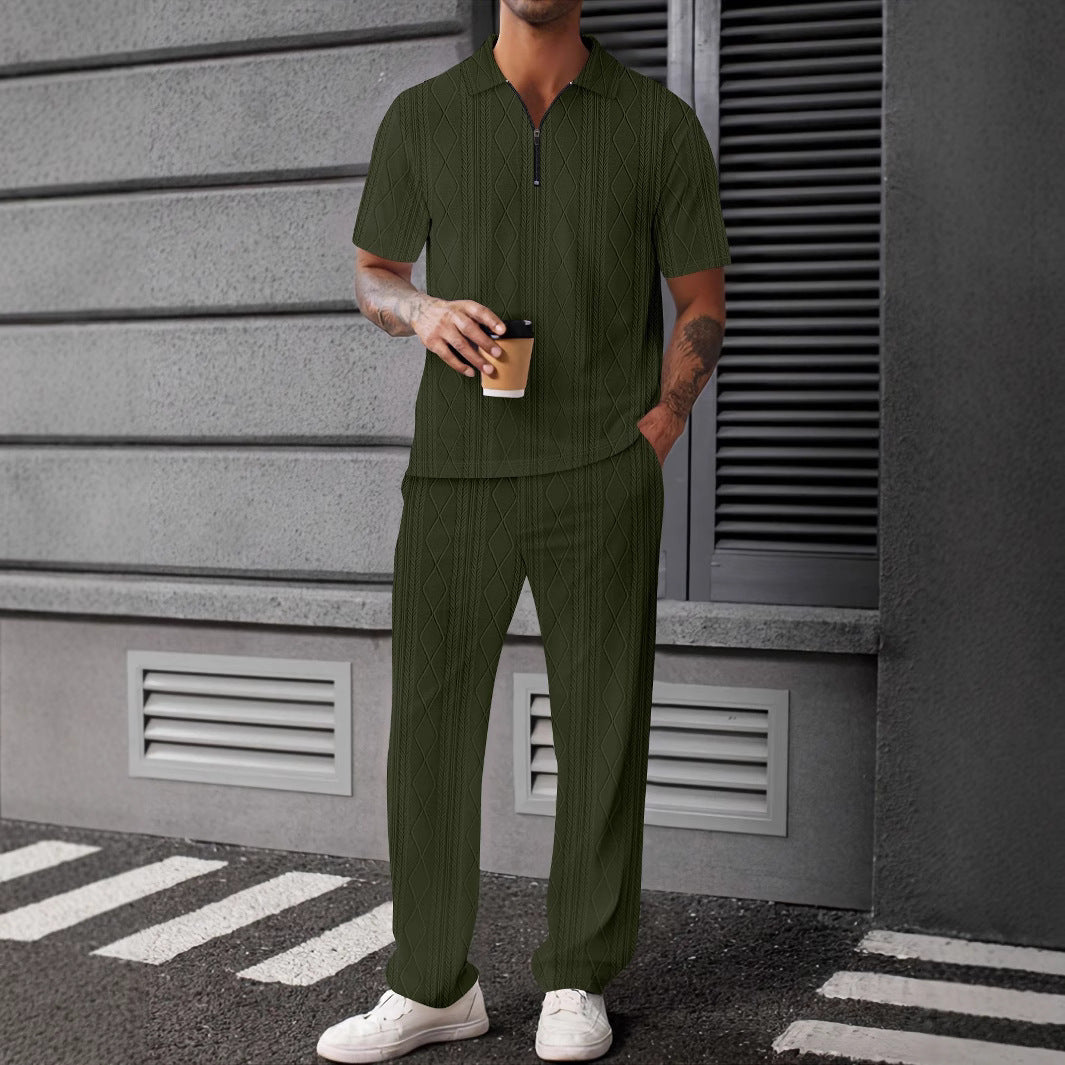 Hommes ensemble polo en tricot élégant Chic und Stil