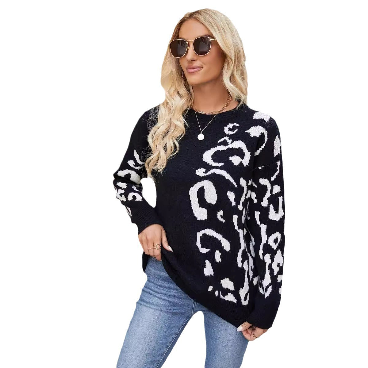 Pull femme confortable avec un motif léopard tendance et une coupe décontractée Chic und Stil