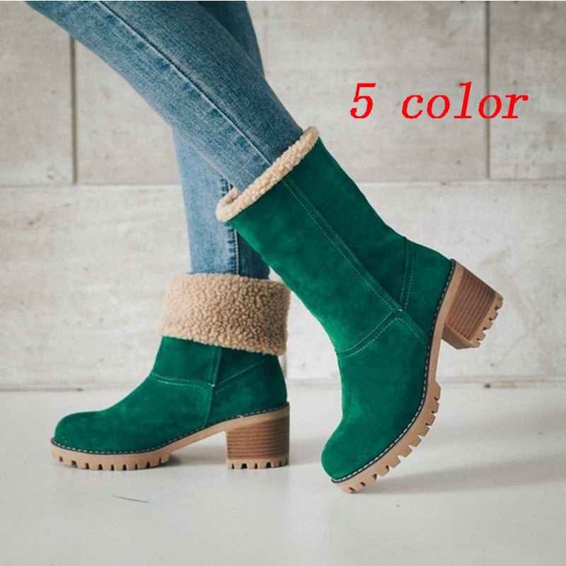 Bottes à tige chaude pour femmes avec un design de plis ludique Chic und Stil