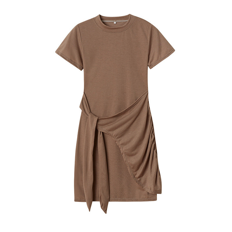Robe T-Shirt drapée de loisirs pour femmes Chic und Stil