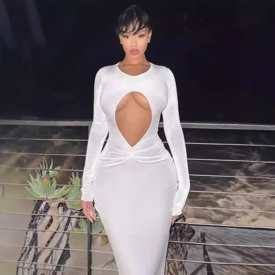 Robe maxi sculptante pour femmes avec des découpes créatives Chic und Stil