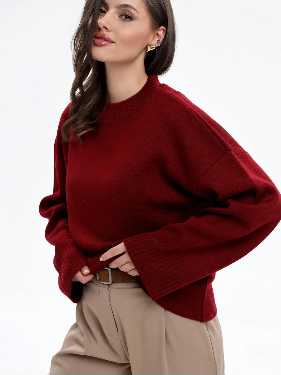 Dames Pull ample confortable avec motif côtelé texturé Chic und Stil