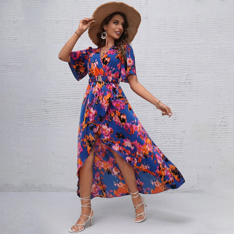 Robe maxi ceinturée pour femmes Chic und Stil