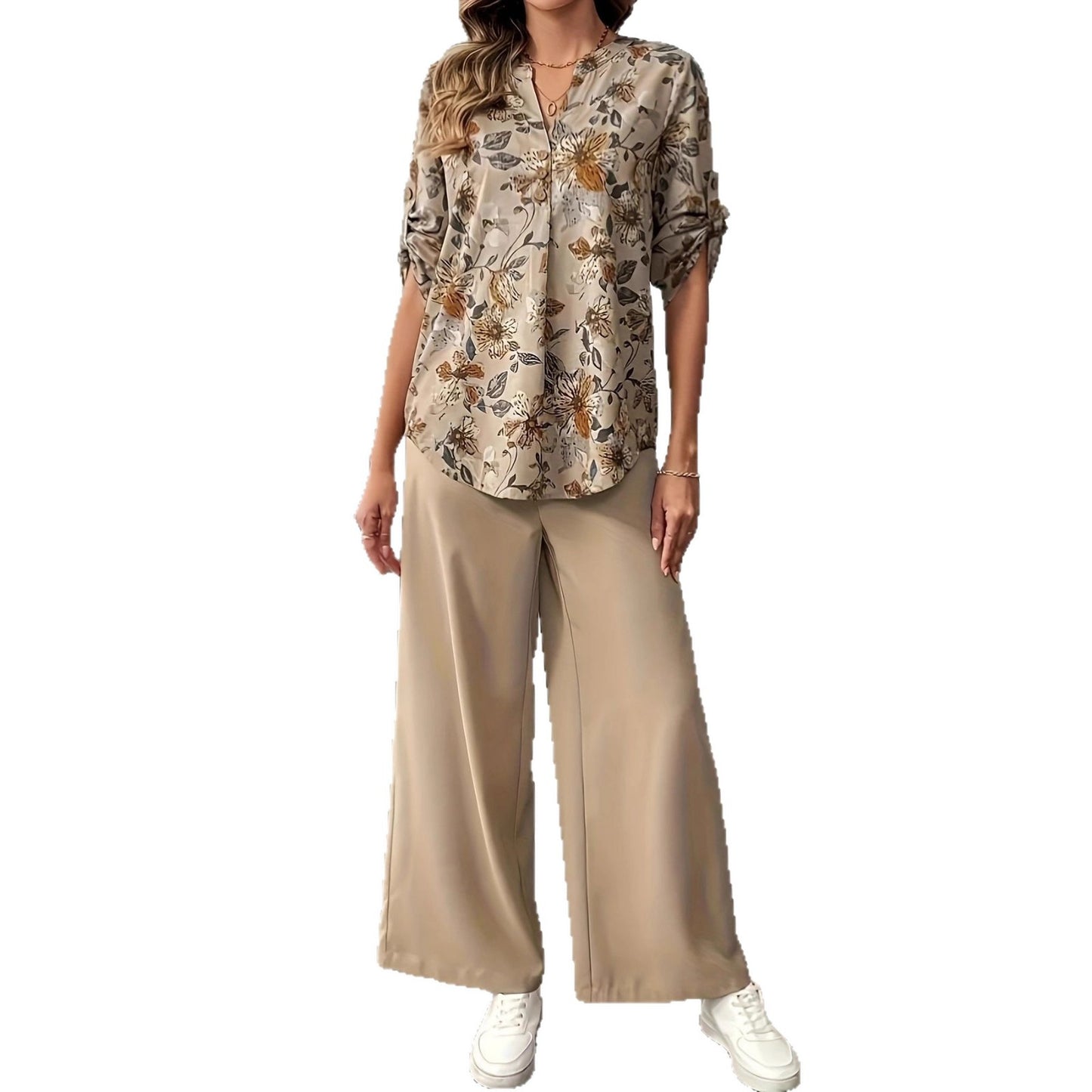 Blouse chemise pour femmes avec motif floral Chic und Stil