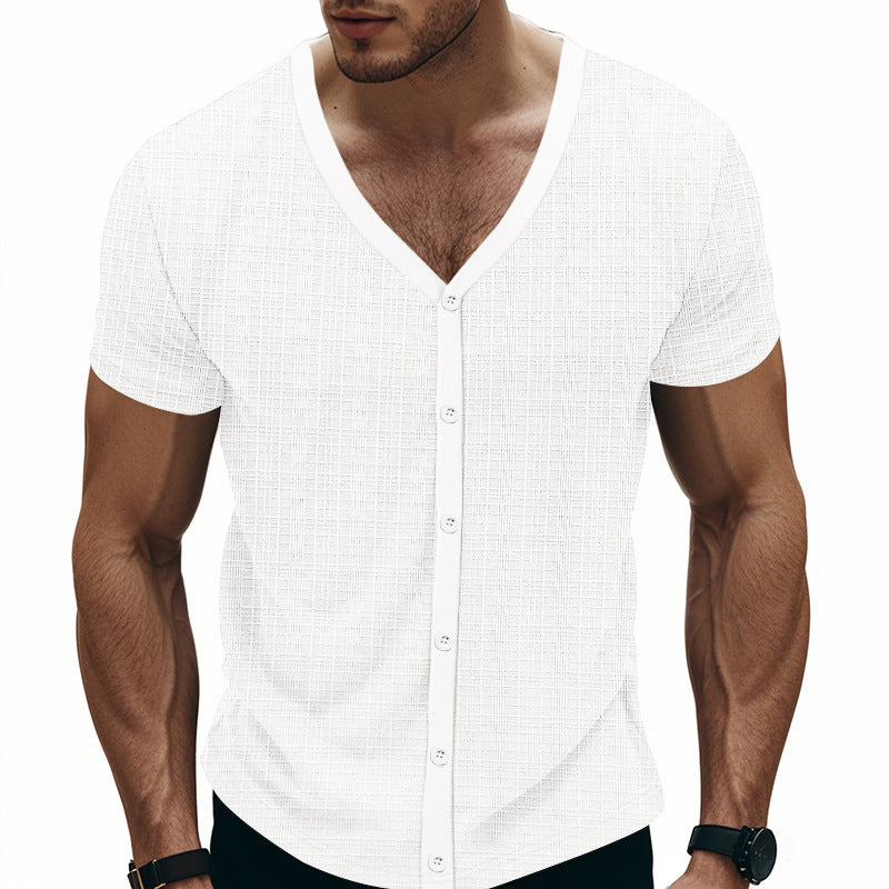 Chemise à manches courtes pour hommes avec design structuré Chic und Stil