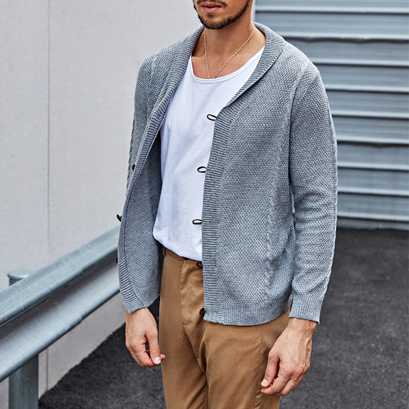 Cardigan en tricot décontracté pour hommes avec une structure raffinée et une coupe ouverte Chic und Stil