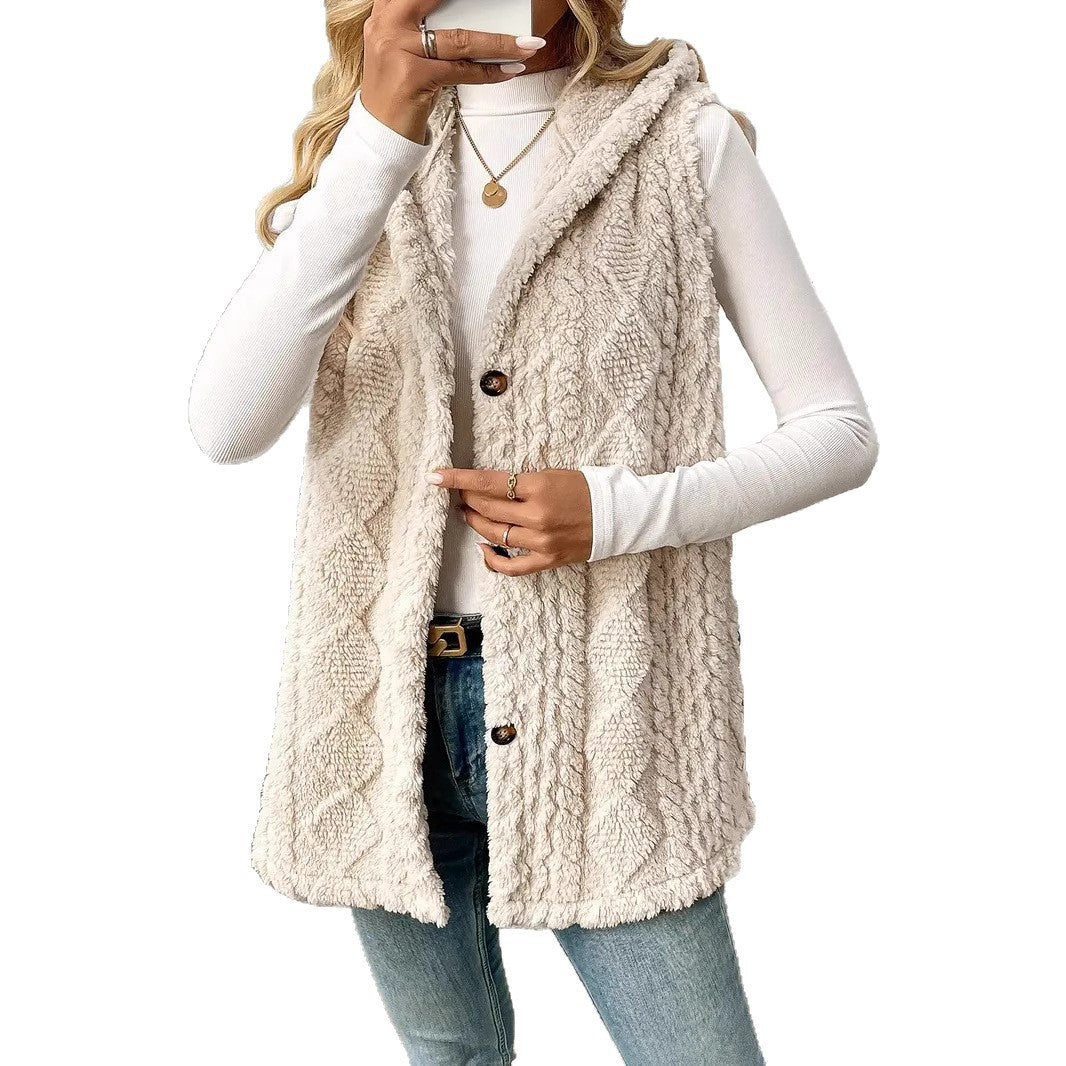 Dames Généreux Gilet à Capuche Chic und Stil