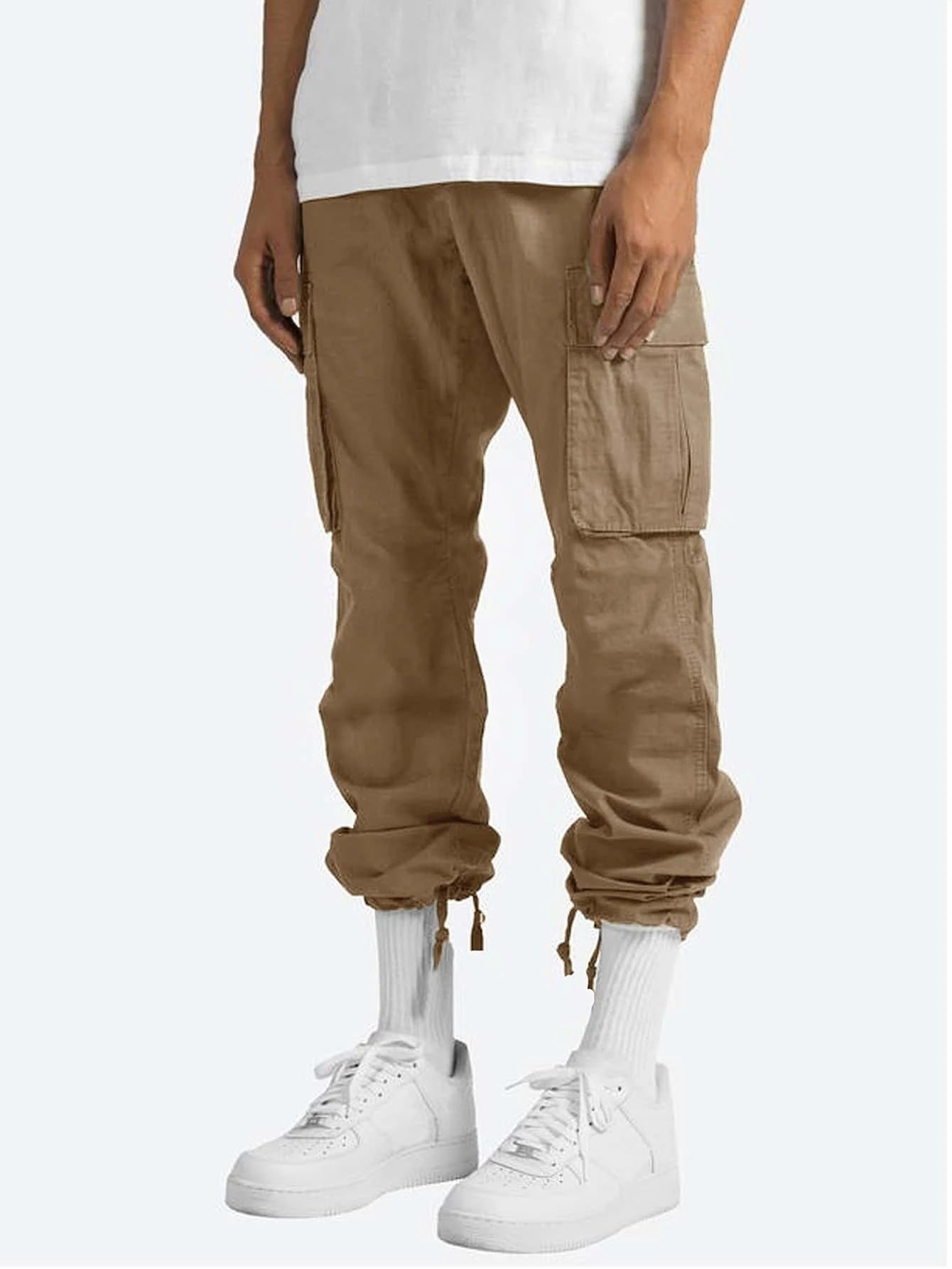 Pantalon cargo pour hommes avec poches latérales pratiques et taille réglable Chic und Stil