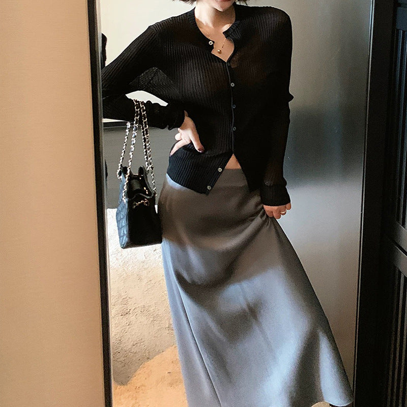 Haut boutonné côtelé pour femmes Chic und Stil