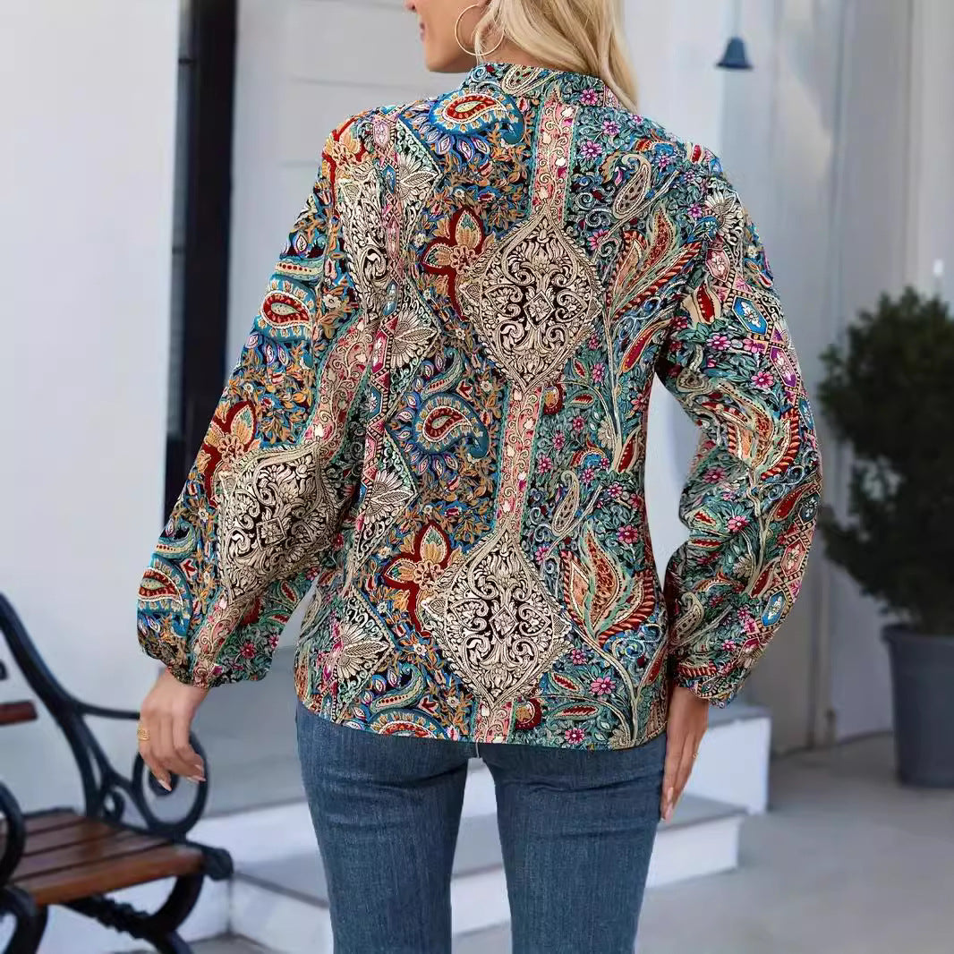 Dames élégante blouse imprimée Chic und Stil