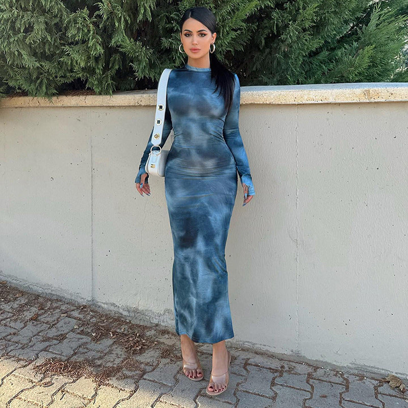 Chic and elegant women's wrap batik maxi dress