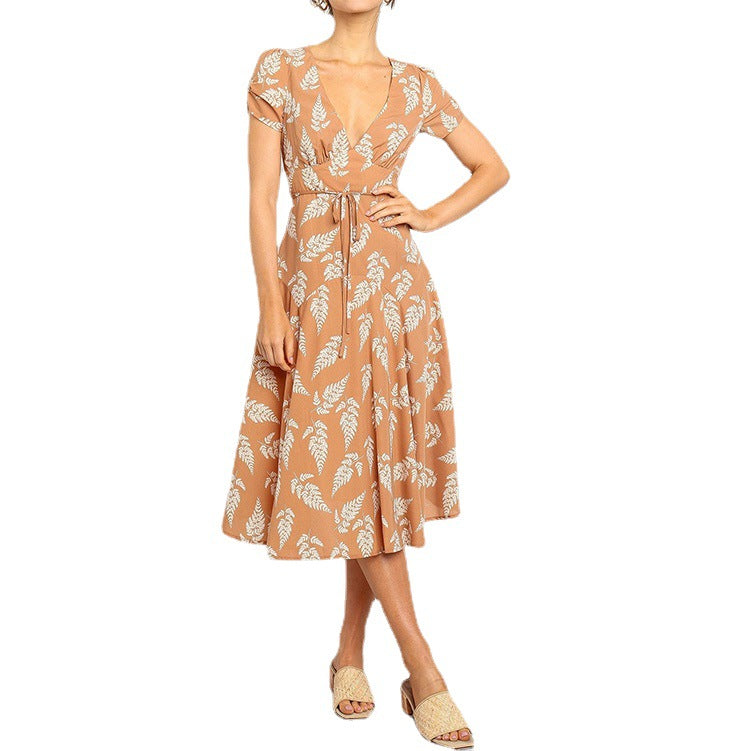 Robe midi nouée flatteuse pour femmes Chic und Stil
