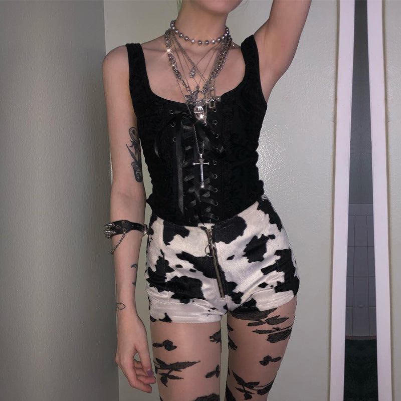 Haut de corset femme avec des détails en volants et des rubans en satin Chic und Stil