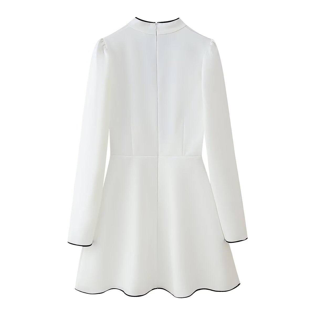 Robe chemise élégante pour femmes avec col à volants et accent noué Chic und Stil