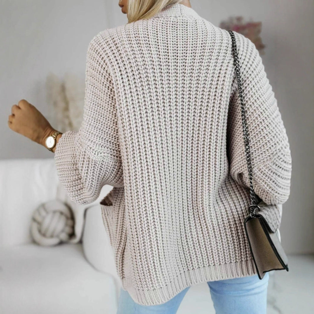 Veste en tricot décontractée pour dames avec grandes poches et coupe ample Chic und Stil