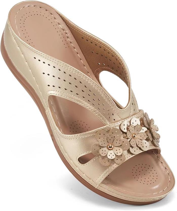 Sandales antidérapantes décorées de fleurs Chic und Stil pour femmes