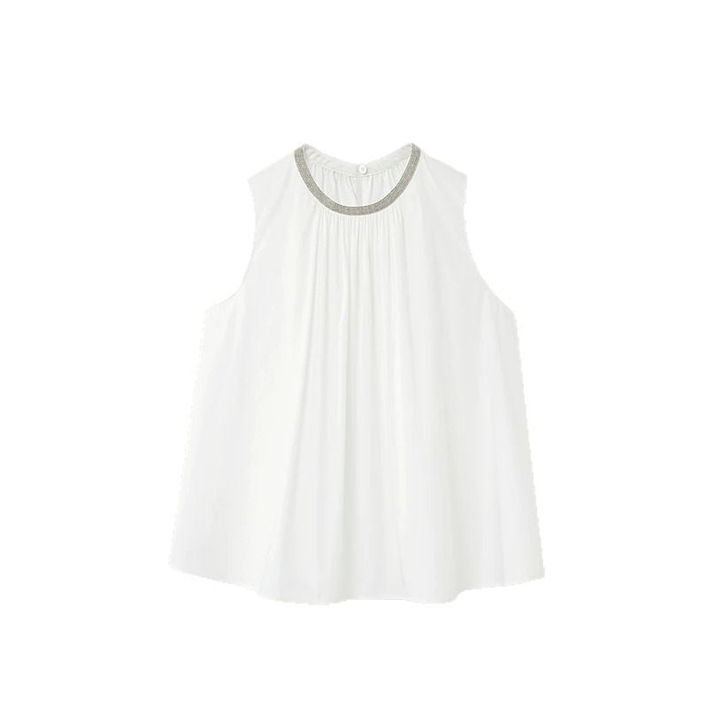 Blouse sans manches plissée pour femmes Chic und Stil