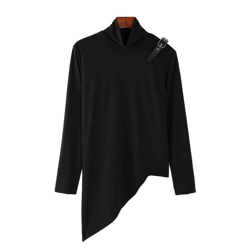 Dames asymétrique Longsleeve avec col montant et moderne bande Chic und Stil