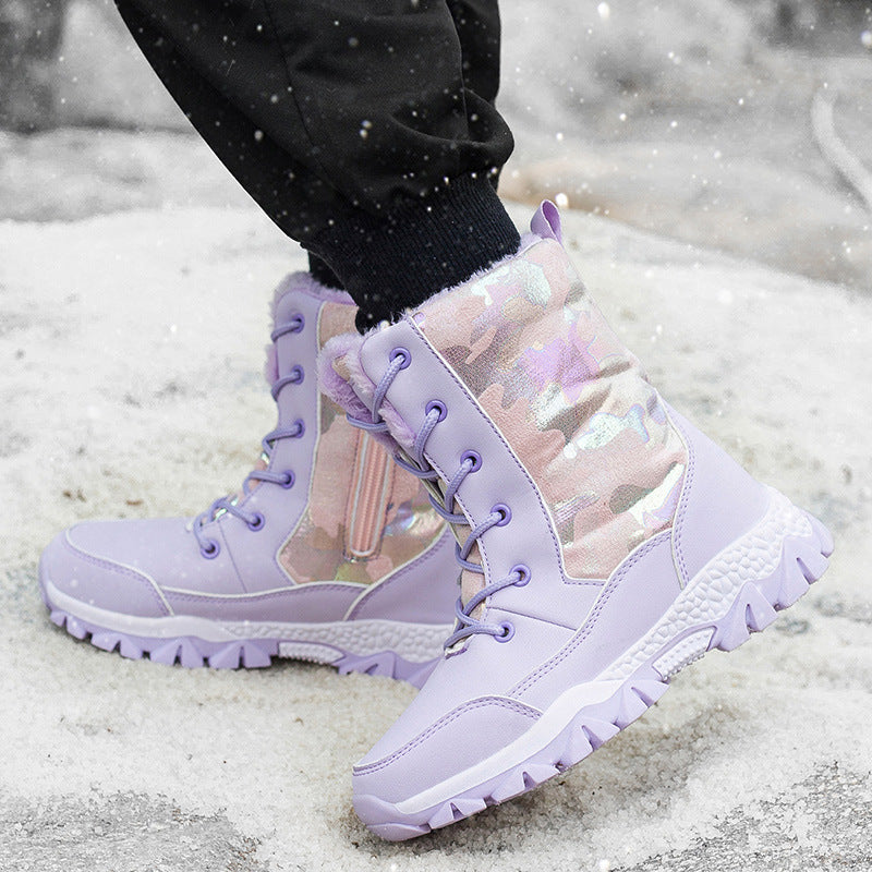 Bottes d'hiver pour femmes rembourrées avec semelle antidérapante et design à la mode Chic und Stil
