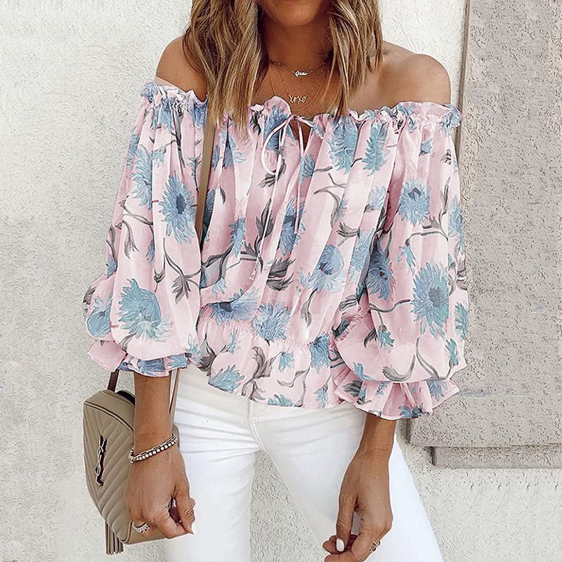 Blouse romantique pour femmes avec motif floral et manches volantées Chic und Stil