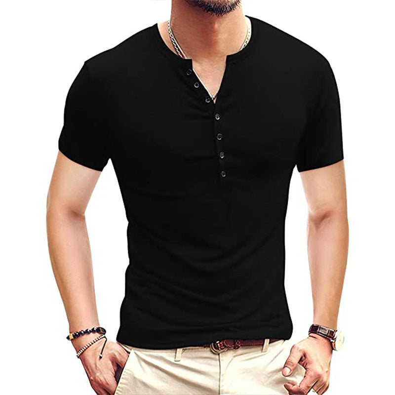 T-shirt Henley à manches courtes pour hommes Chic und Stil