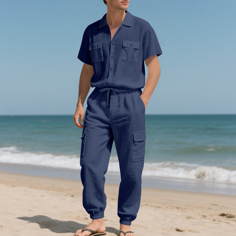 Costume court pour hommes à la mode avec poches pratiques Chic und Stil